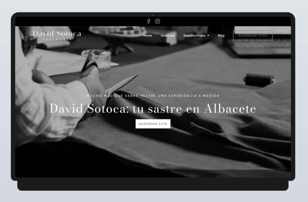 mockup website david sotoca alianza con estudio alfa
