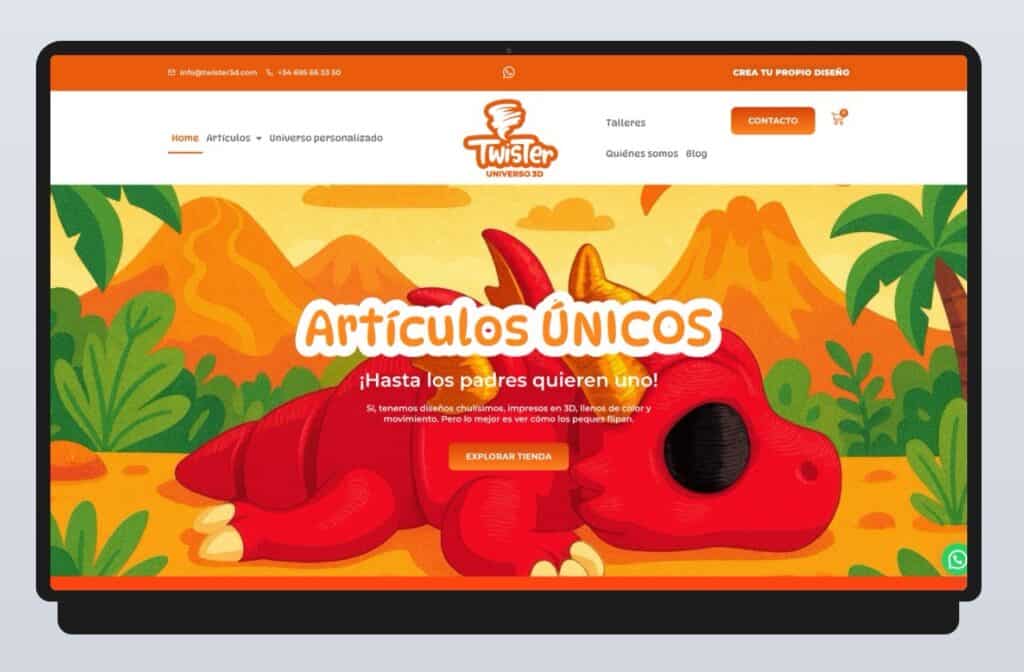 Imagen de un dinosaurio de juguete rojo en un entorno de naturaleza.